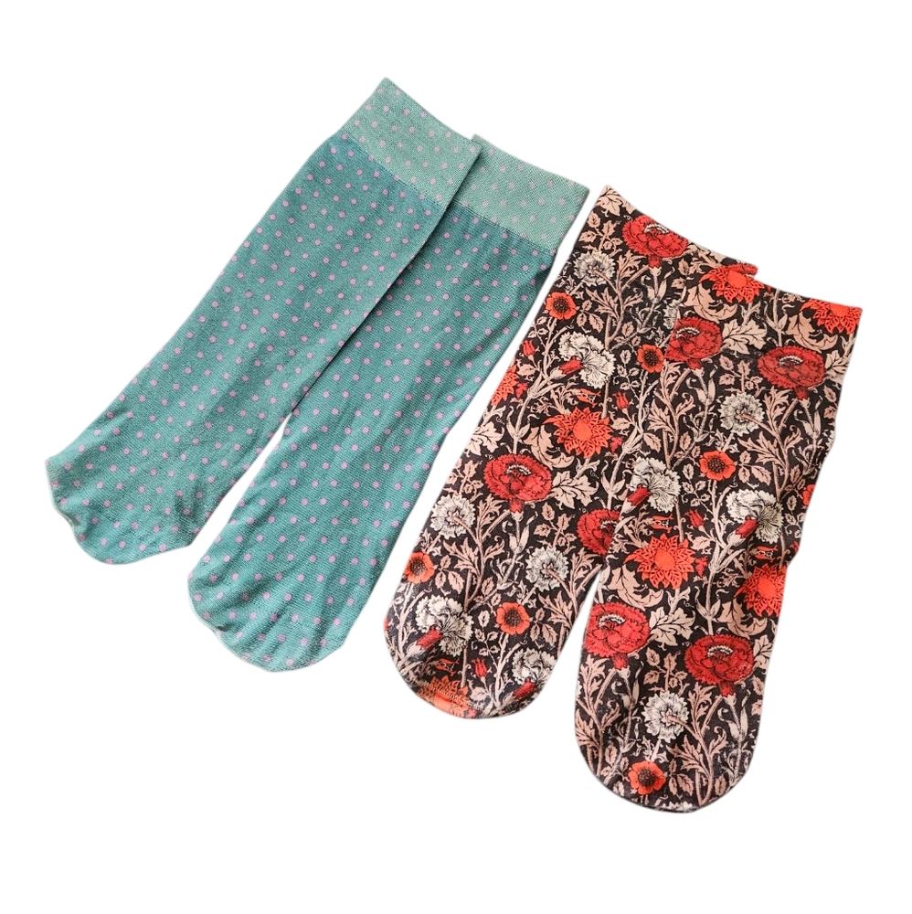Club Monaco Womens Floral & Polka Dot Socks Set Sockettes